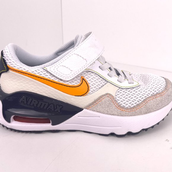 Nike Air Max SYSTM KIDS Low White Vivid Orange DQ0284-109 Size 1Y - Picture 7 of 12